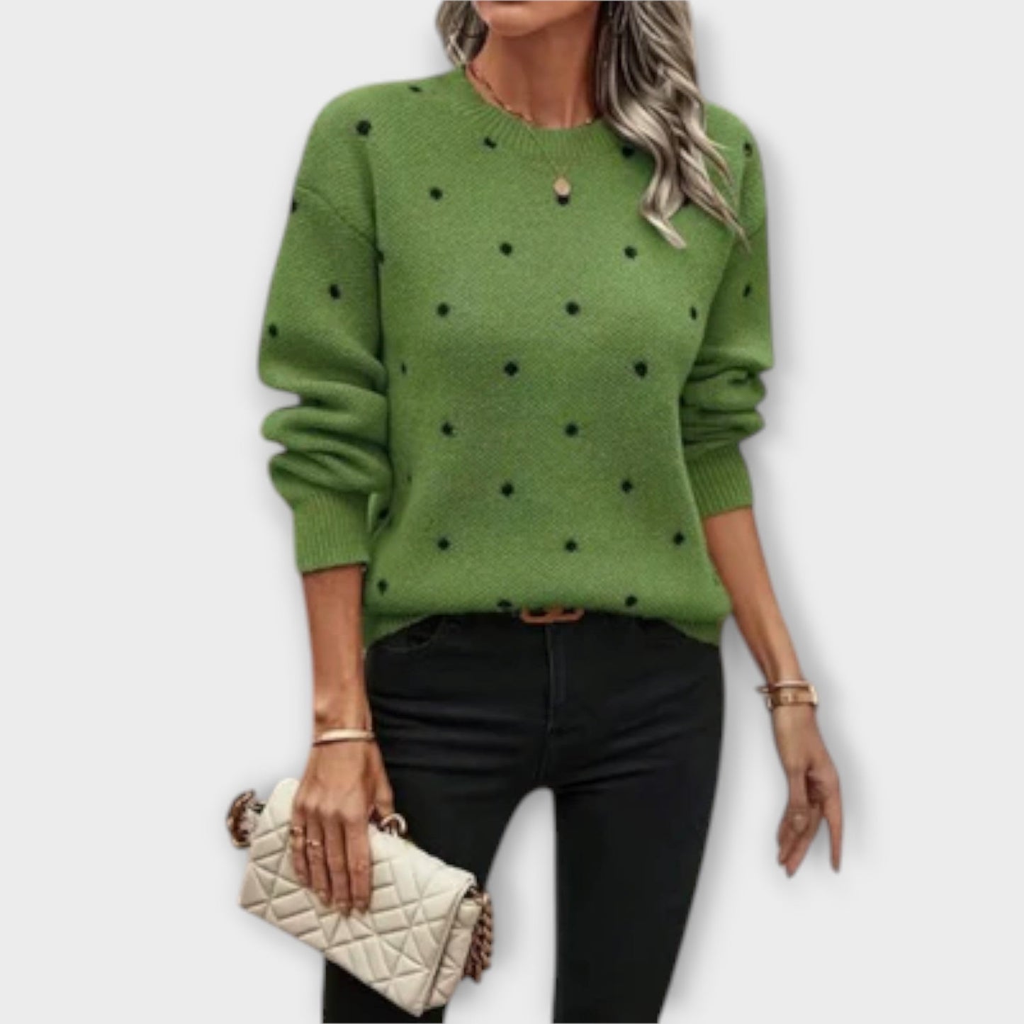 Ava | Knitted sweater with polka dot pattern