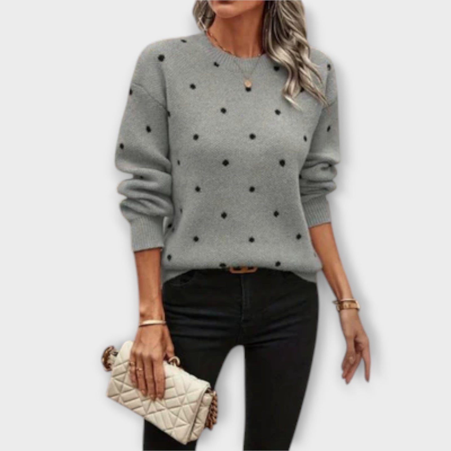 Ava | Knitted sweater with polka dot pattern