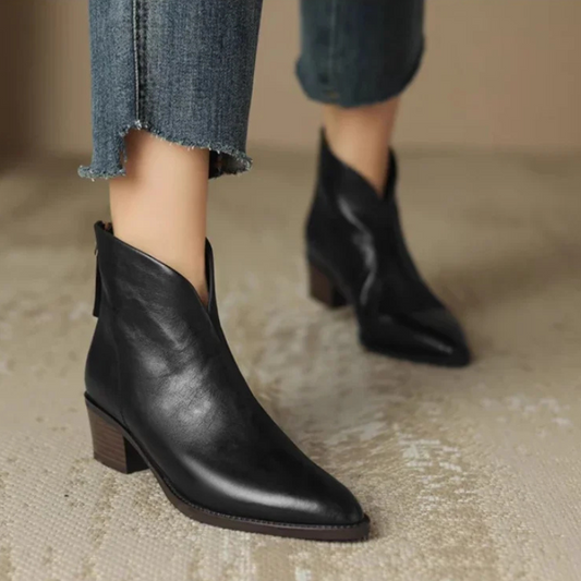 Mae | Elegant Leather Heeled Boots